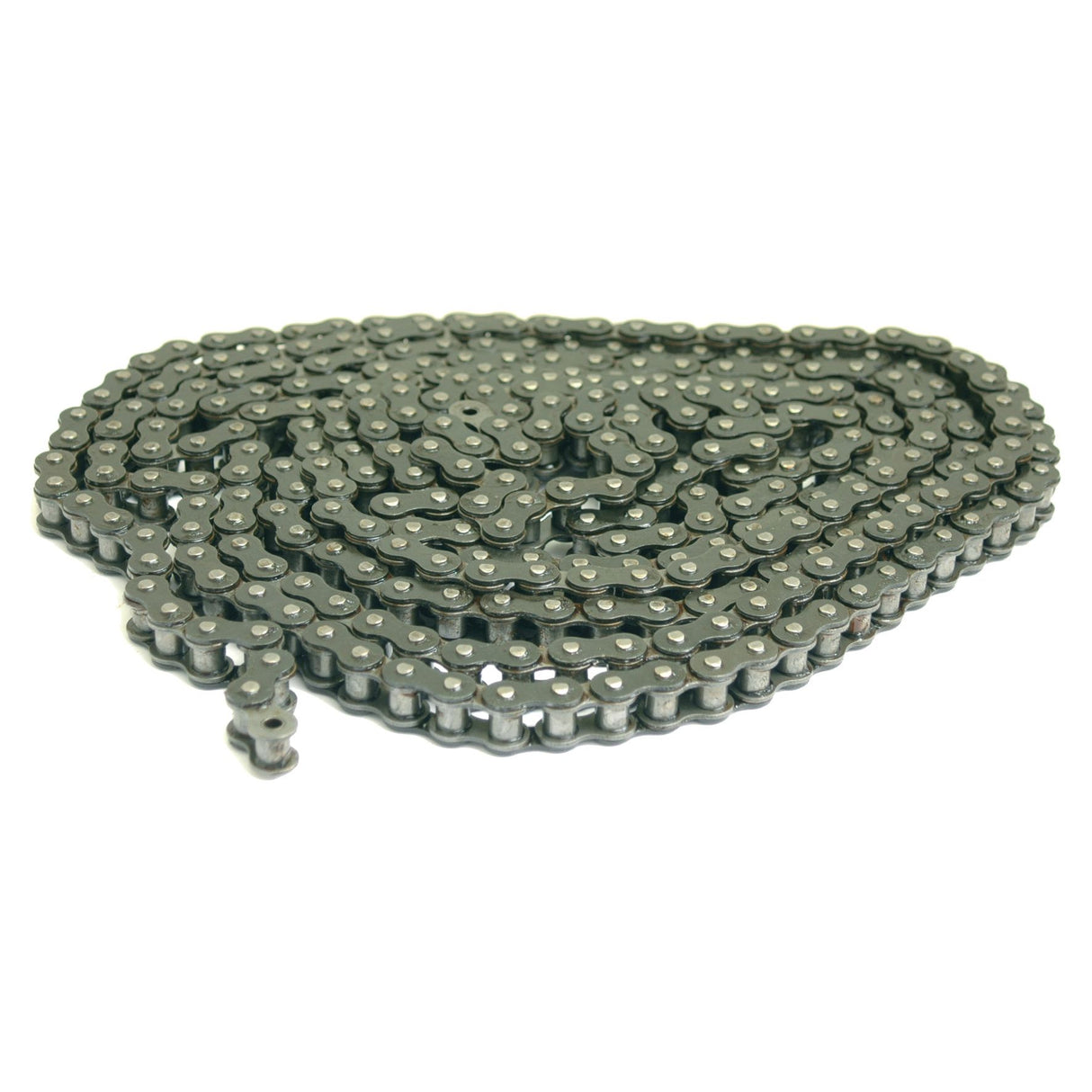 A coiled Drive Chain - Simplex, 10B-1 (5M), Sparex Part No. S.37403, with interlinked, oval-shaped segments that evoke high-quality craftsmanship by Sparex, arranged on a white background.