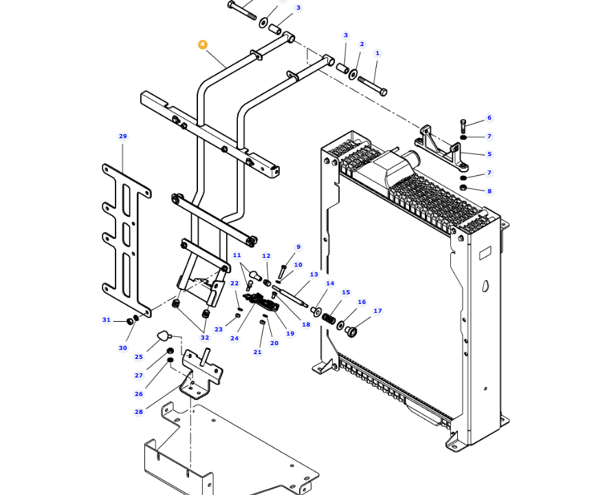 AGCO Air Filter Bracket Heavy-Duty OEM Mount | AG-4282200M2