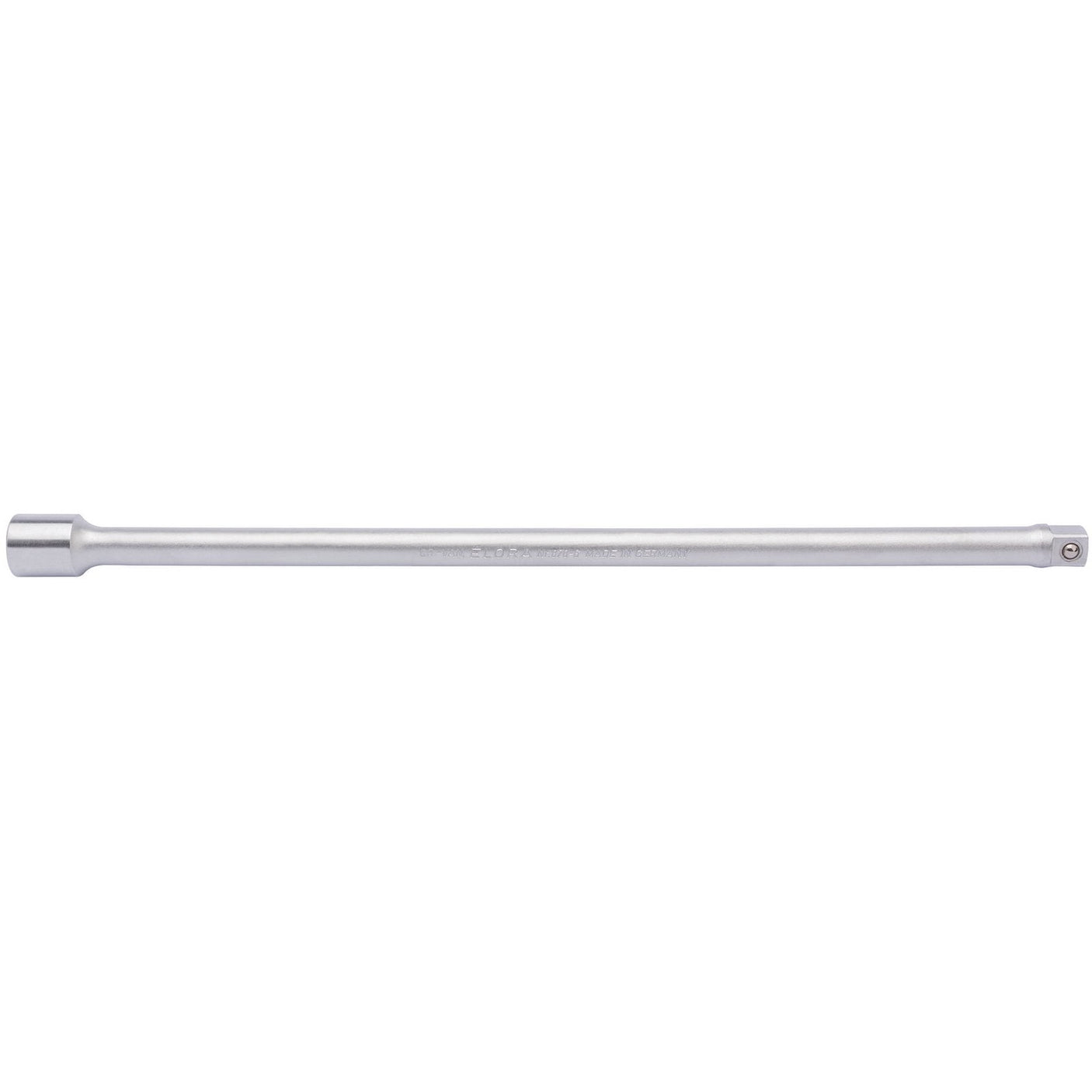 The Draper Elora Extension Bar, 3/8" Sq. Dr., 300mm - 870-6 from Draper is a metal socket extension bar crafted from chrome vanadium steel. It features a square drive end for easy attachment to a ratchet, providing an extended reach for tightening or loosening bolts or nuts. Built to the standards of DIN 3123, it offers excellent corrosion protection.