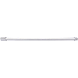 The Draper Elora Extension Bar, 3/8" Sq. Dr., 300mm - 870-6 from Draper is a metal socket extension bar crafted from chrome vanadium steel. It features a square drive end for easy attachment to a ratchet, providing an extended reach for tightening or loosening bolts or nuts. Built to the standards of DIN 3123, it offers excellent corrosion protection.