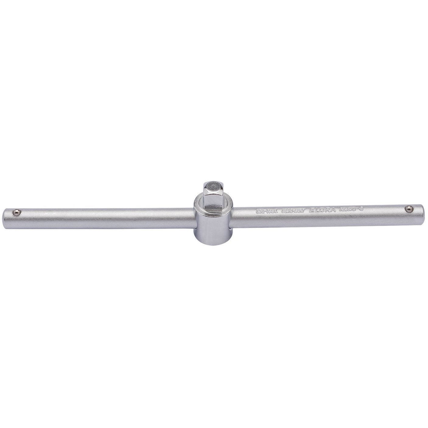 A Draper Elora Sliding 'T' Bar, 3/8" square drive, measuring 200mm (model number 870-8), featuring a central adjustable head and elongated arms, crafted from durable chrome vanadium steel for enhanced corrosion protection.