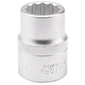 Draper Elora Bi-Hexagon Socket, 3/4" Sq. Dr., 22mm - 770-S 22 - Farming Parts