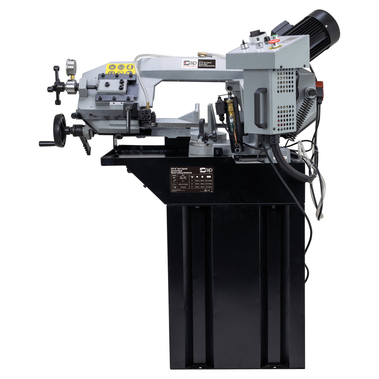 SIP 10" Vari-Speed Swivel Head Metal Bandsaw, Auto Cut - 01526
