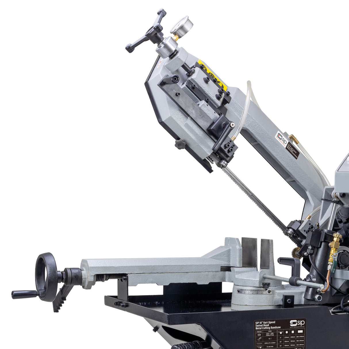 SIP 10" Vari-Speed Swivel Head Metal Bandsaw, Auto Cut - 01526