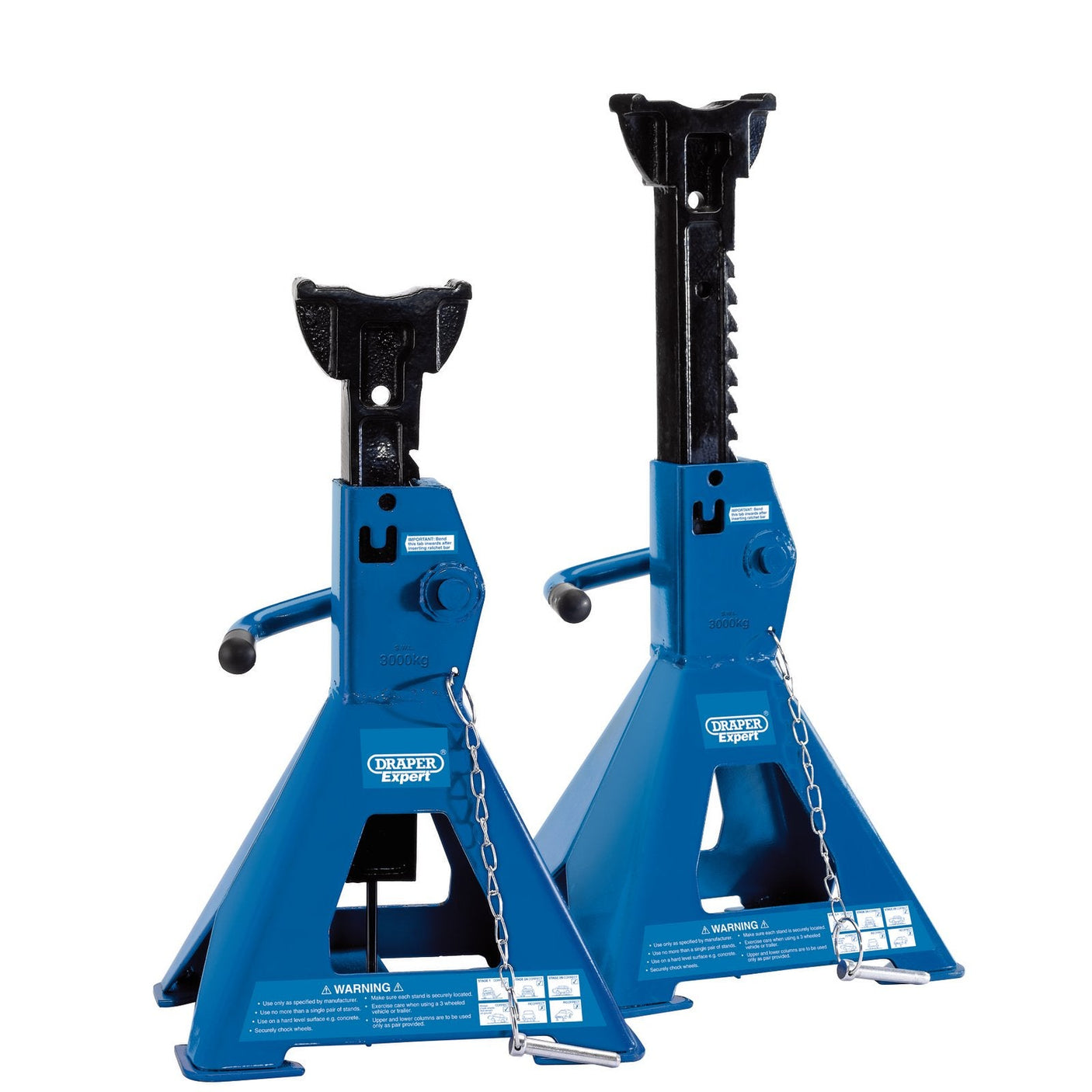 Draper Pair Of Pneumatic Rise Ratcheting Axle Stands, 3 Tonne - ARAS03-E - Farming Parts