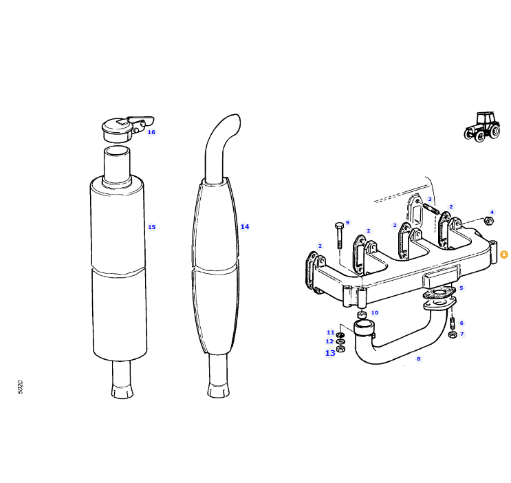 AGCO | Exhaust Collecting Pipe | AG-207200101010
