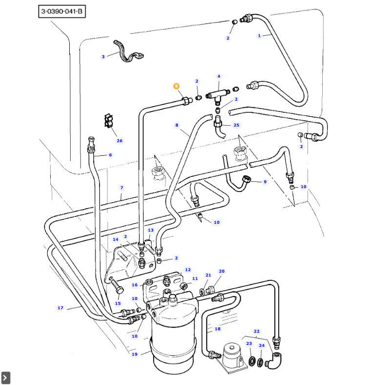 AGCO Tube Assy OEM Hydraulic Line for Massey Ferguson Tractors | AG-3822068M91