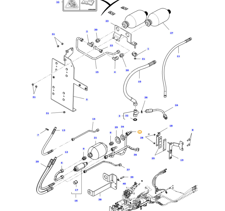 AGCO Pipe OEM Component for Massey Ferguson Equipment | AG-ACW6204010