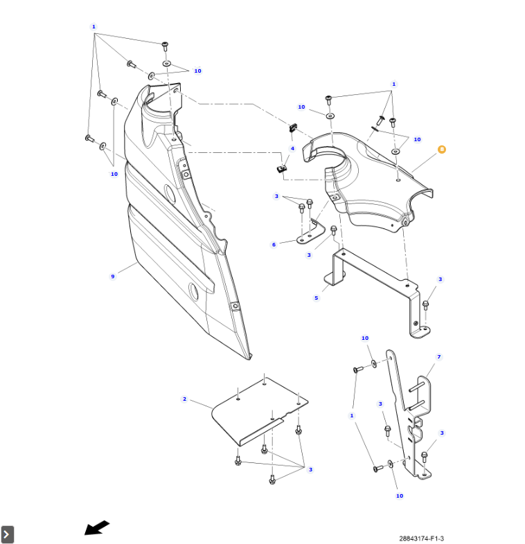 AGCO Exhaust Shield Durable Heat Protection for Tractors | AG-ACW714510B