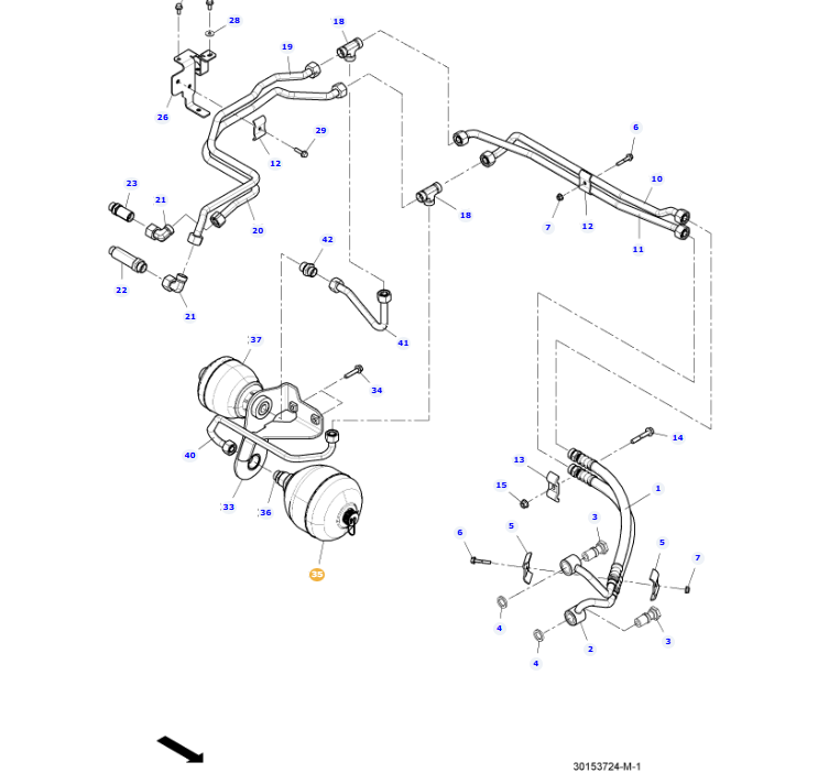 AGCO | Diaphragm Accumulator, 1.4 L | AG-G416300162030