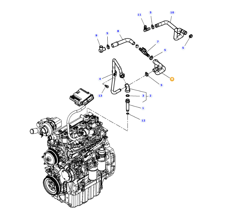AGCO Pipe OEM Replacement for Massey Ferguson Tractors | AG-4385745M2