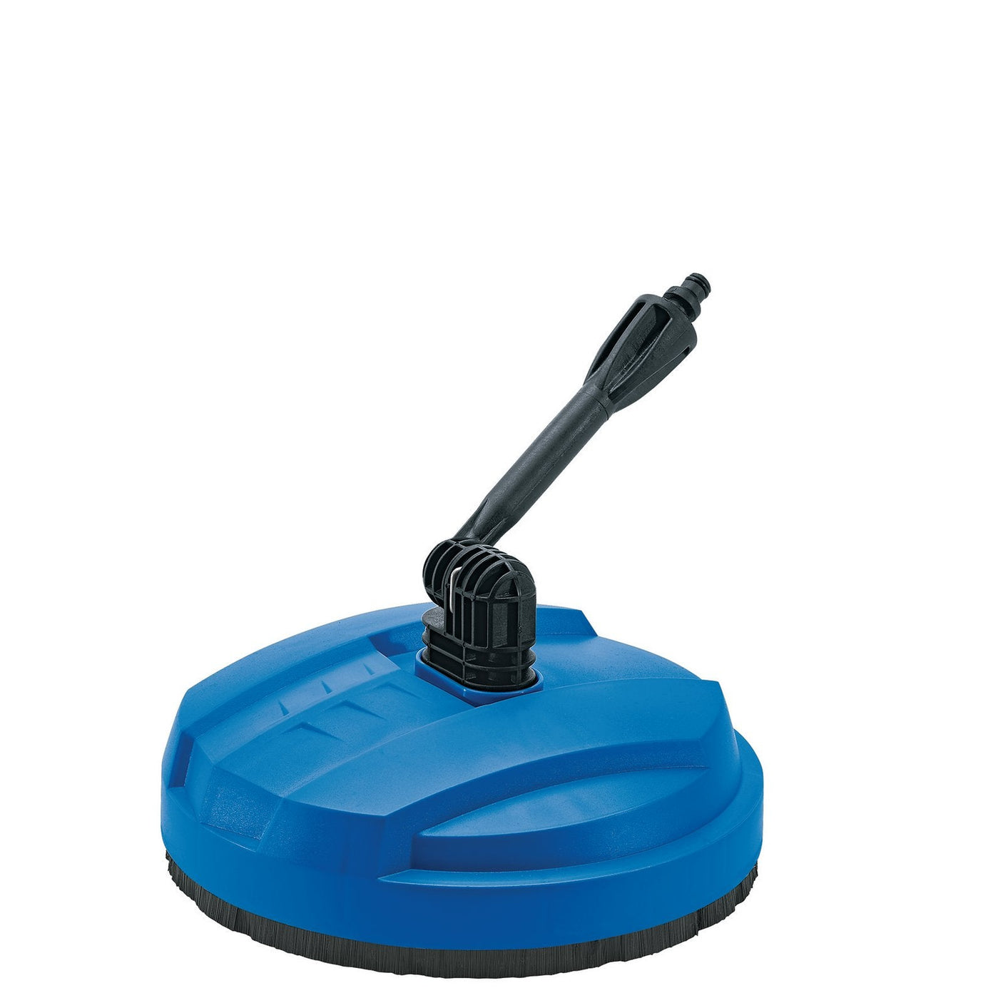 Introducing the Draper Pressure Washer Compact Rotary Patio Cleaner - APW1400/70SFA4, a versatile surface cleaner with a sleek blue design, complete with a black nozzle and handle. Perfect for cleaning patios, this attachment makes outdoor maintenance a breeze.