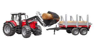 Massey Ferguson 7480 with Front Loader & Timber Trailer – 1:16 Scale Farm Model | 020460