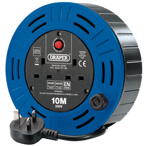 Draper 230V Twin Socket Cable Reel, 10M - DCR1010D - Farming Parts