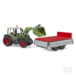 Fendt Vario 211 with frontloader and tipping trailer - U02182