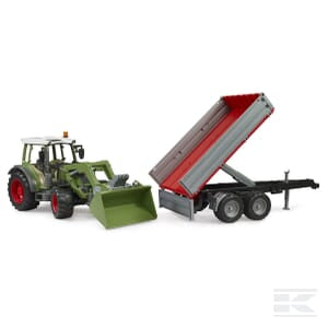 Fendt Vario 211 with frontloader and tipping trailer - U02182