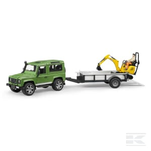 Land Rover with trailer+digger - U02593