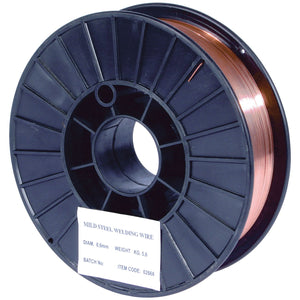 The SIP - 5kg x 06mm Mild Steel Wire - SIP-02666 weighs 5.0 kilograms, has a diameter of 0.6mm, and is designed for MIG welding with SIP welders.