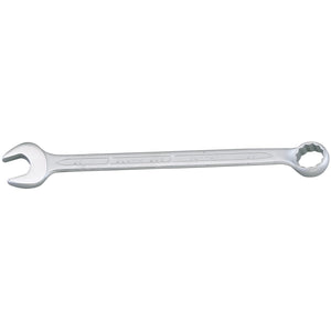 The Draper Elora Long Combination Spanner, 26mm - 205-26, features an open-ended jaw on one side and a closed bi-hexagon ring on the other side. It is made from high-quality chrome vanadium steel.