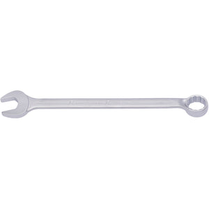 The Draper Elora Long Combination Spanner, 30mm - 205-30 by Draper features an open-end and a bi-hexagon ring box-end, crafted from durable chrome vanadium steel and conforming to DIN 3113 standards.