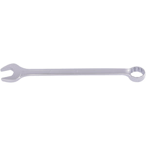 The Draper Elora Long Whitworth Combination Spanner, 1" - 205W-1 is a high-quality tool made of durable chrome vanadium steel. It features both an open-end and a bi-hexagon ring, making it ideal for tightening and loosening nuts and bolts. This wrench meets the stringent DIN 3113 standards for superior quality.