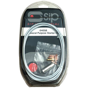 Image of the SIP General Purpose MIG Starter Pack, model IP-04058, by SIP, in a clear plastic package. The kit includes cables and various small metal connectors sealed in a plastic bag.