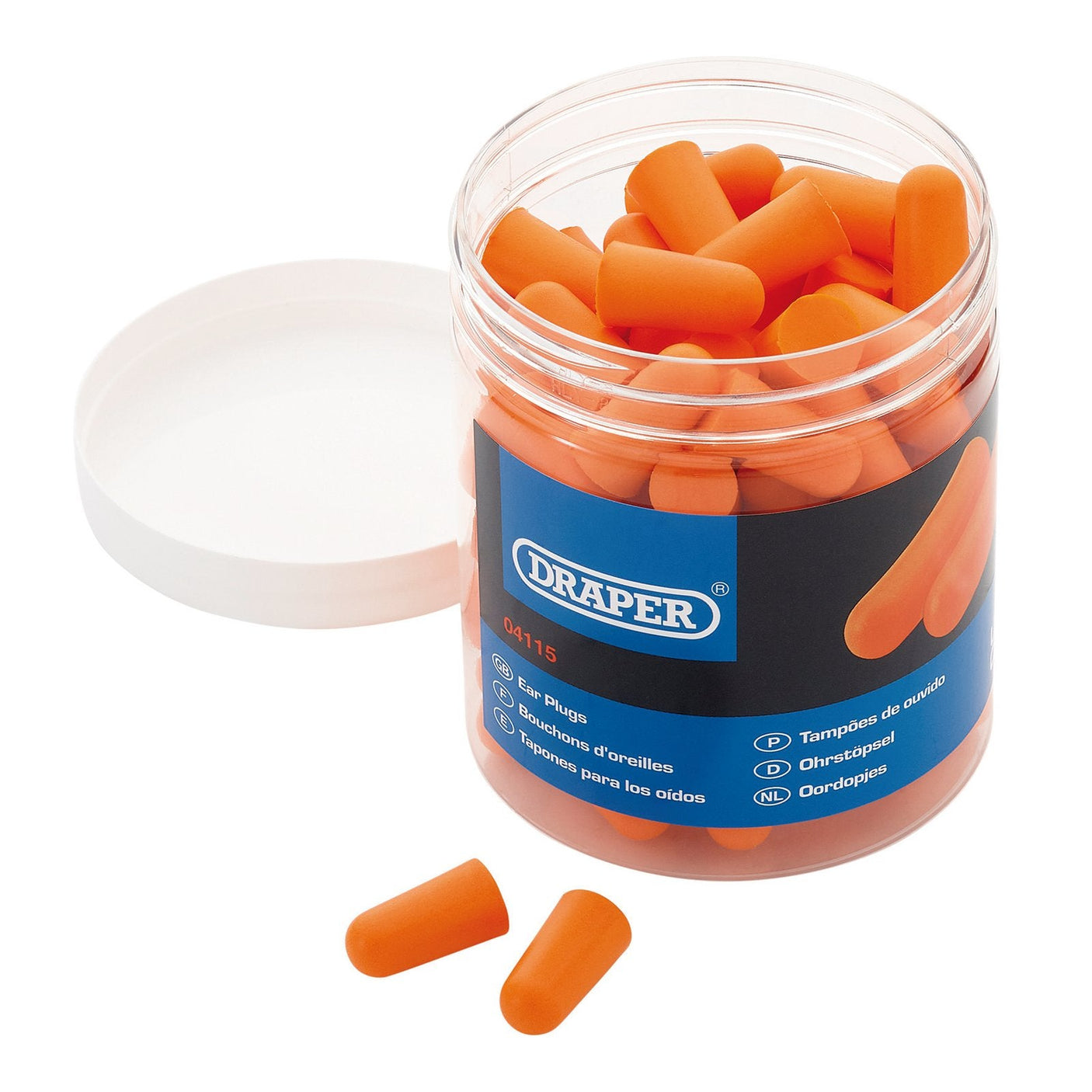 Draper Disposable Ear Plugs (Jar Of 50 Pairs) - EP50/B - Farming Parts