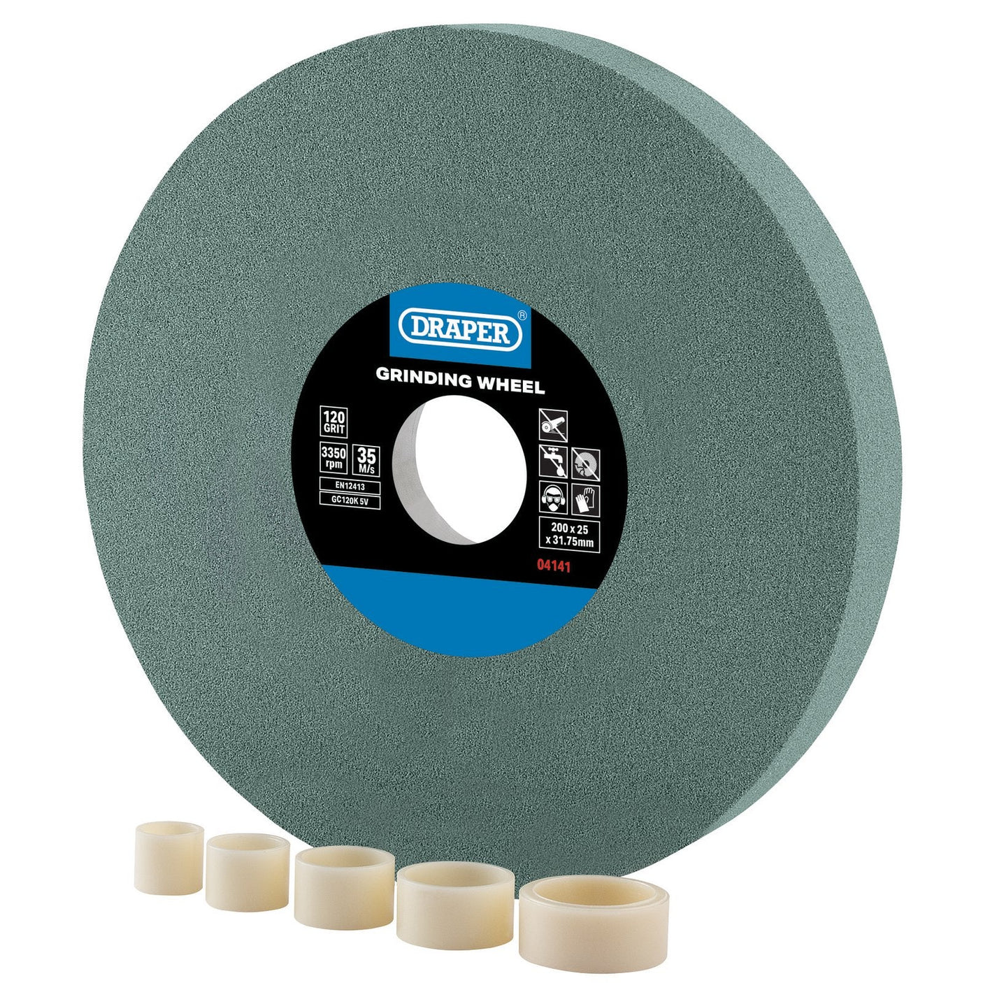 Draper Silicon Carbide Bench Grinding Wheel, 200 X 25mm, 120G - BG20025S - Farming Parts