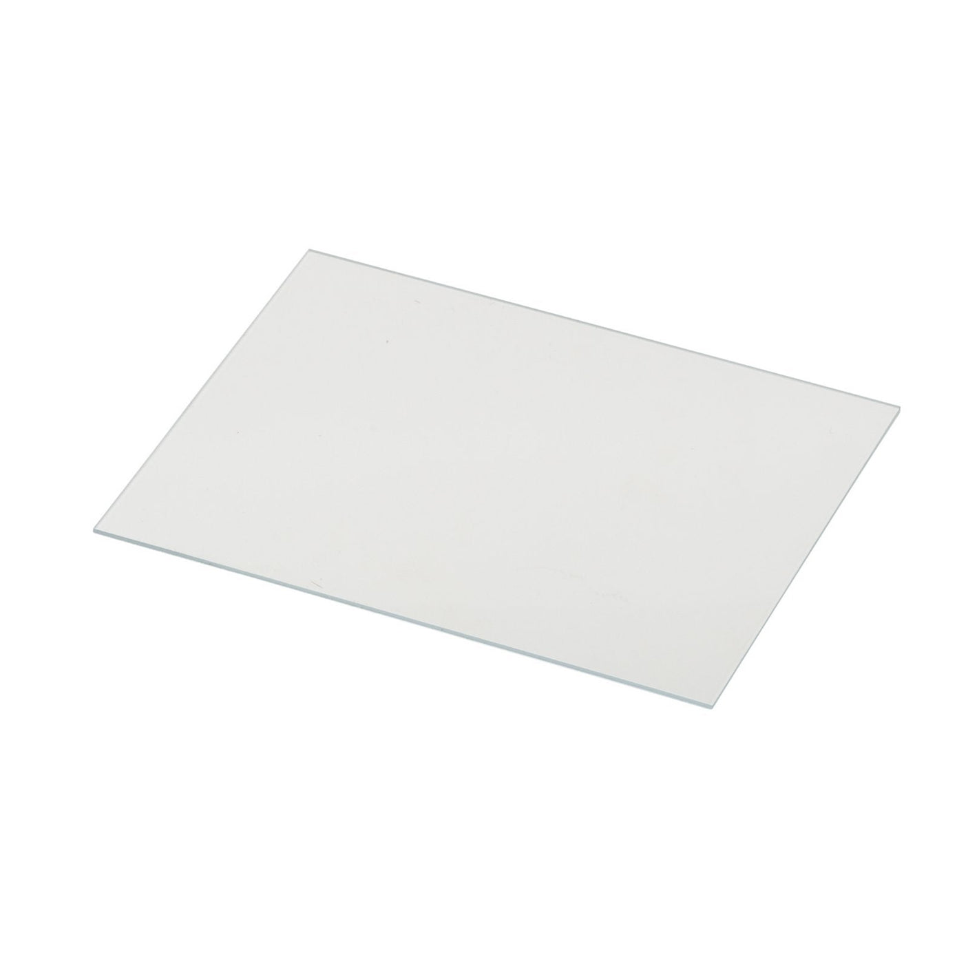 A rectangular piece of clear glass, similar to the Draper Outside Pc Lens for use with a welding helmet (Stock No. 02517 - AWHFS-BKSF-LO), lies flat on a white background.