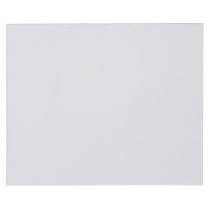 A blank white rectangular sheet of paper lies on a plain white background, reminiscent of a Draper Outside PC Lens for use with welding helmets - Stock Nos. 02513, 02514, 02515 - AWHVS-RF-LO.