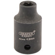 A Draper Expert Hi-Torq® 6 Point Impact Socket, 1/4" Sq. Dr., 4.5mm (406-MM) made from durable chrome molybdenum alloy, designed for use with compatible tools.