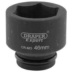 The Draper Expert Hi-Torq® 6 Point Impact Socket, 3/4" Sq. Dr., 46mm - 419-MM by Draper is made of CR-MO material, making it ideal for heavy-duty applications in vehicle maintenance.