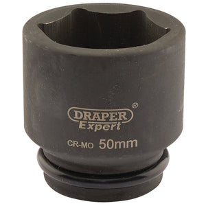 A Draper Expert Hi-Torq® 6 Point Impact Socket, 3/4" Sq. Dr., 50mm - 419-MM, designed for heavy-duty use with impact wrenches.