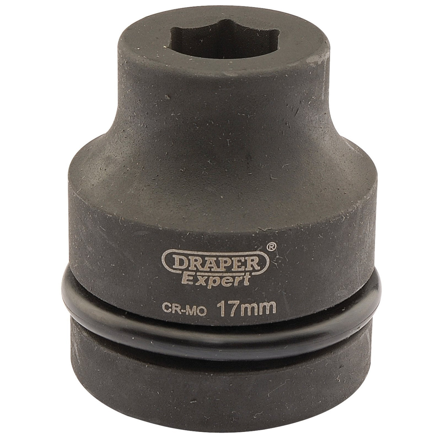 Black Draper Expert Hi-Torq® 6 Point Impact Socket, 1" Sq. Dr., 17mm - 425-MM with branding visible on the side.