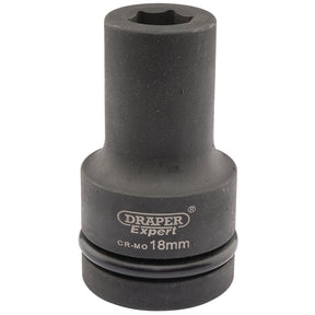 Draper Expert Hi-Torq® 6 Point Deep Impact Socket, 1" Sq. Dr., 18mm - 425D-MM - Farming Parts