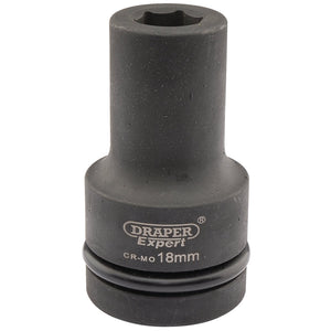 Draper Expert Hi-Torq&#174; 6 Point Deep Impact Socket, 1" Sq. Dr., 18mm - 425D-MM - Farming Parts