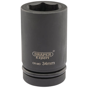 Draper Expert Hi-Torq&#174; 6 Point Deep Impact Socket, 1" Sq. Dr., 34mm - 425D-MM - Farming Parts