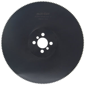 A close-up view of an SIP circular saw blade, model SIP-05199, featuring multiple perforations near the center and serrated edges. The high-strength steel blade is labeled "multi-CUT" with dimensions 315x2.5x40mm and 160 teeth.