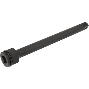 The Draper Expert Impact Extension Bar, measuring 300mm with a 3/4" square drive end, is constructed from black steel and features corrosion protection for enhanced durability.