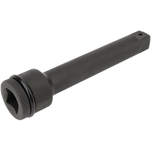 The Draper Expert Impact Extension Bar, 1" Square Drive, 250mm - 709 in black features a square drive end and a hexagonal opening, with forged extension bars and corrosion protection.