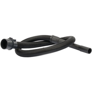 A flexible, black plastic vacuum cleaner hose with a corrugated surface and connectors at both ends, the Draper 2M Hose For S/N 48498 & 33649 - AVC34A by Draper.