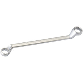 The Draper Elora Deep Crank Metric Ring Spanner, 24 X 26mm - 110-24x26, is a double-ended box wrench with circular, closed-loop ends designed for gripping hexagonal nuts and bolts. It is made from chrome vanadium steel for superior durability and corrosion protection.