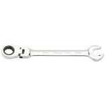 An 18mm Draper Metric Combination Spanner with a flexible head and double ratcheting features, made from durable chrome vanadium steel.