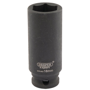Draper Expert Hi-Torq® 6 Point Deep Impact Socket, 3/8" Sq. Dr., 18mm - 409D-MM - Farming Parts