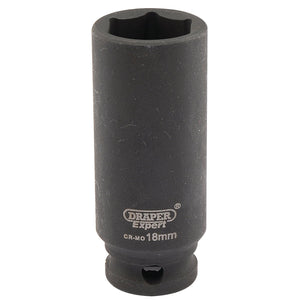 Draper Expert Hi-Torq&#174; 6 Point Deep Impact Socket, 3/8" Sq. Dr., 18mm - 409D-MM - Farming Parts