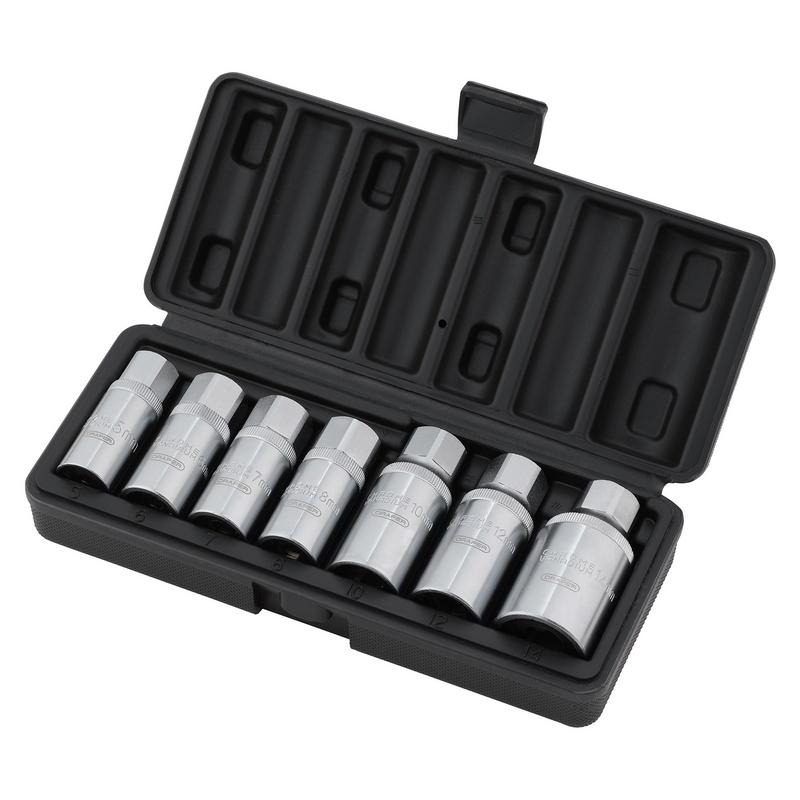 Stud Extractor Set, 3/8" Sq. Dr., 1/2" Sq. Dr. (7 Piece)
