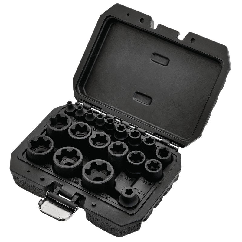 External Torx Plus Socket Set, 1/4", 3/8", 1/2" Sq. Dr. (19 Piece)