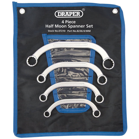 Draper Half Moon Obstruction Ring Spanner Set (4 Piece) - 8236/4/MM - Farming Parts