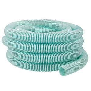 A coiled, light blue corrugated 3" suction hose designed for SIP water pumps, the SIP - 3" 10mtr Super Strength Suction Hose (model number SIP-07321) is perfect for your needs.