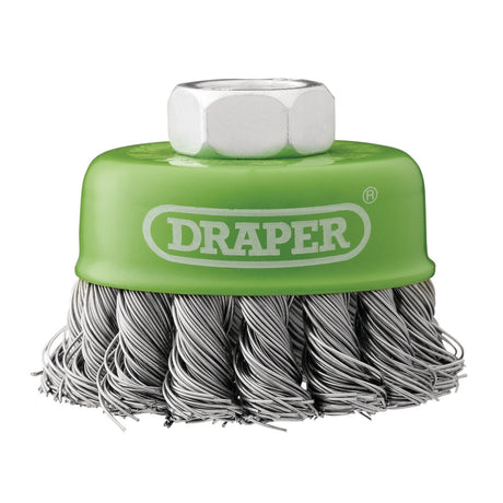 Draper Stainless-Steel Twist-Knot Wire Cup Brush, 65mm, M14 - WBC10 - Farming Parts